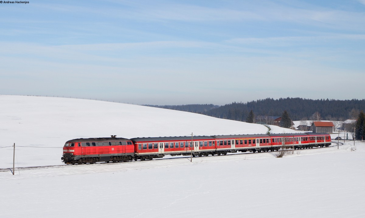 218 414-1 mit der RB 57342 (Augsburg Hbf-Füssen) bei Bethlehem 19.2.15