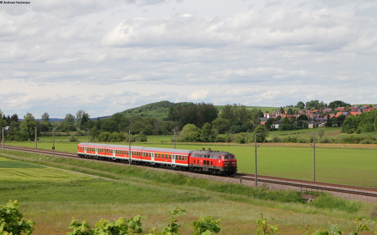 218 436-4 mit dem IRE 3215 (Neustadt(Schwarzw)-Ulm Hbf) bei Pfohren 31.5.15