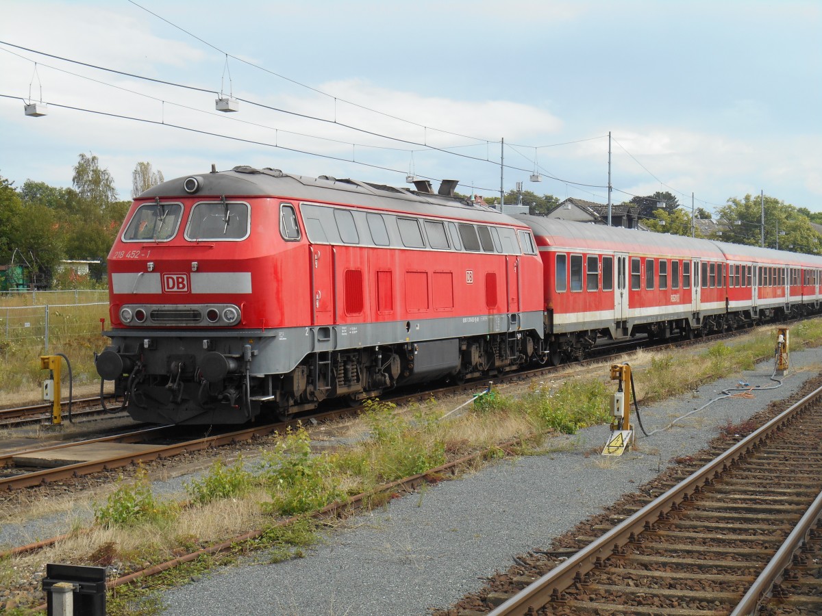 218 452 auf dem Abstellgleis in Goslar. 9.8.2014