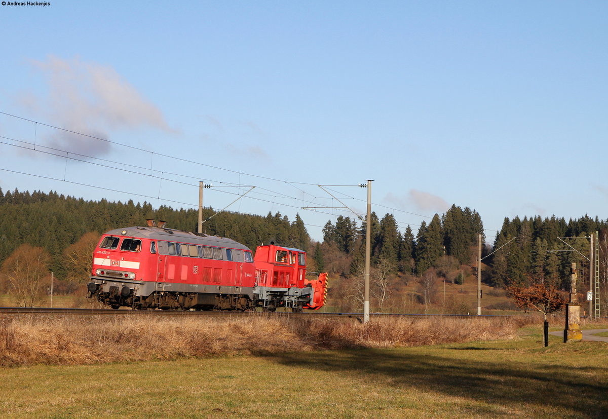 218 470-3 mit dem RbZ 91404 (Villingen(Schwarzw)-Seebrugg) bei Aufen 28.11.16