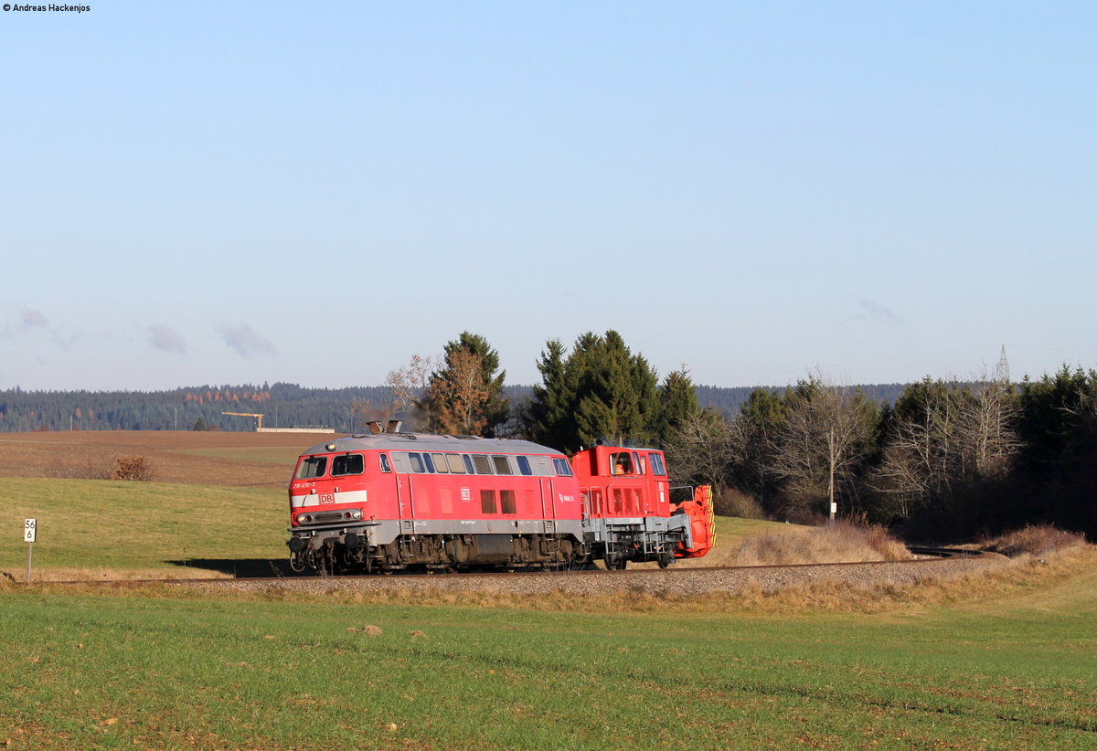 218 470-3 mit dem RbZ 91404 (Villingen(Schwarzw)-Seebrugg) bei Bachheim 28.11.16