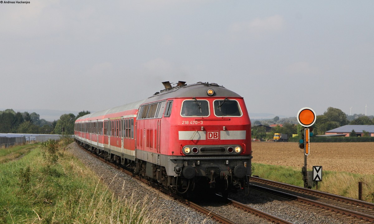 218 470-3 mit dem RE 14067 (Hannover Hbf-Bad Harzburg) bei Othfressen 4.9.14