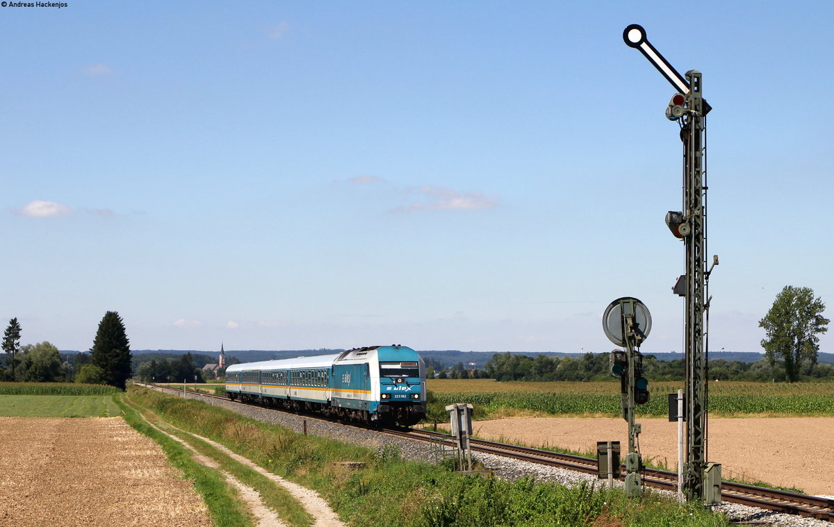 223 062 mit dem ALX84087 (Lindau Hbf-München Hbf) bei Sontheim 8.8.16