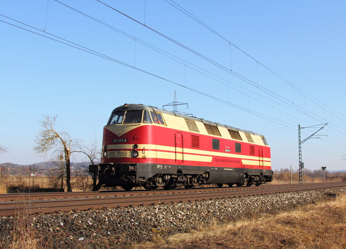 228 321-6 CLR bei Trieb am 13.02.2017.