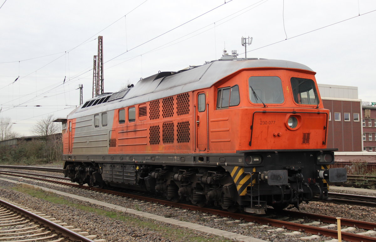 230 077 der RTS abgestellt in Duisburg Hbf am 6.1.18 