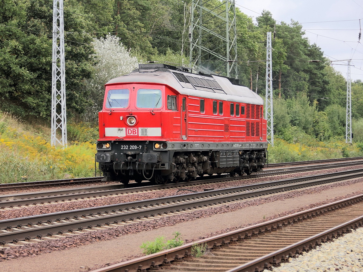 232 209-7 am 16. September 2013 auf dem Berliner Auenring bei Diedersdorf als Lokzug.