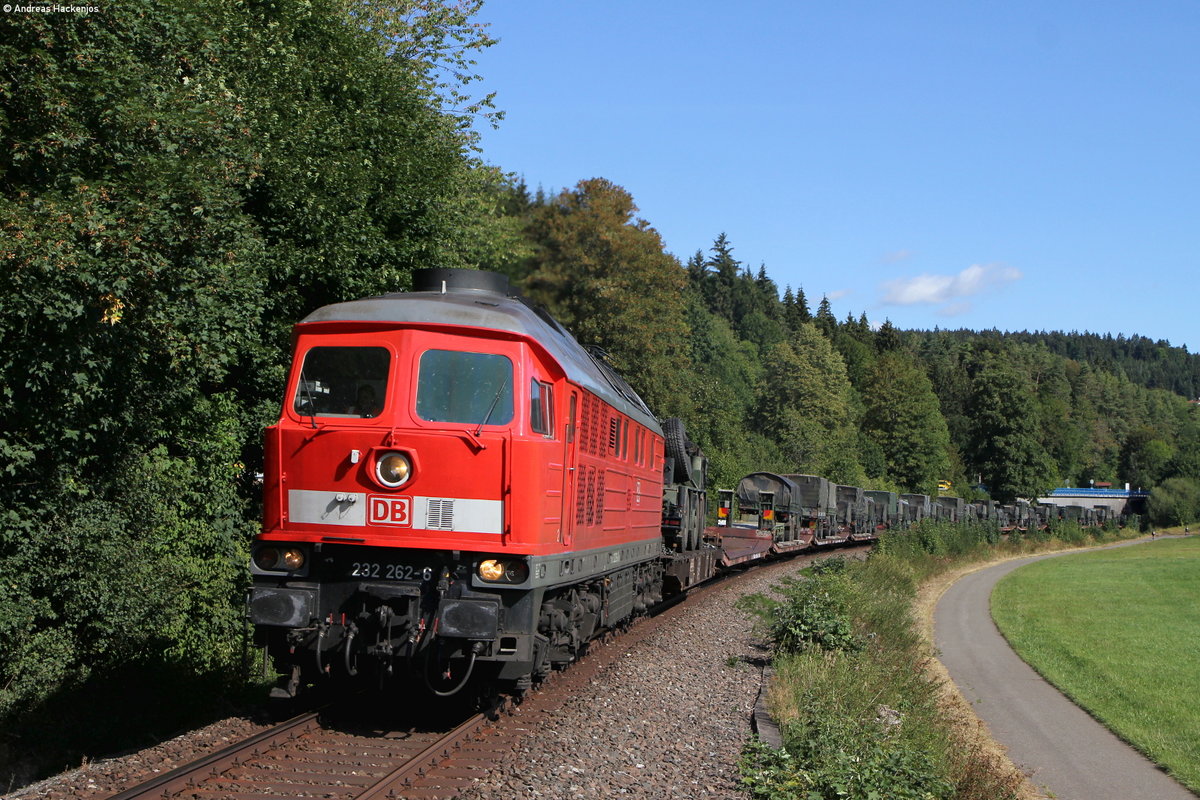 232 262-6 mit dem M 62582 (Kornwestheim Rbf-Immendingen) bei Möhringen 11.8.18