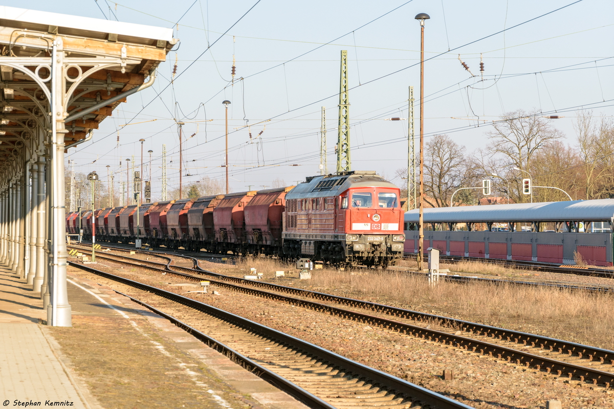 232 347-5 DB Cargo mit einem Kalizug in Stendal und fuhr weiter in Richtung Wittenberge. 17.03.2016