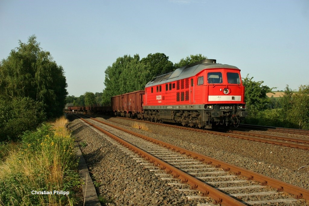 232 527	fuhr am Samstag, 03.08.2013, mit dem umgeleiteten EZ 45367 durch Schnfeld.
