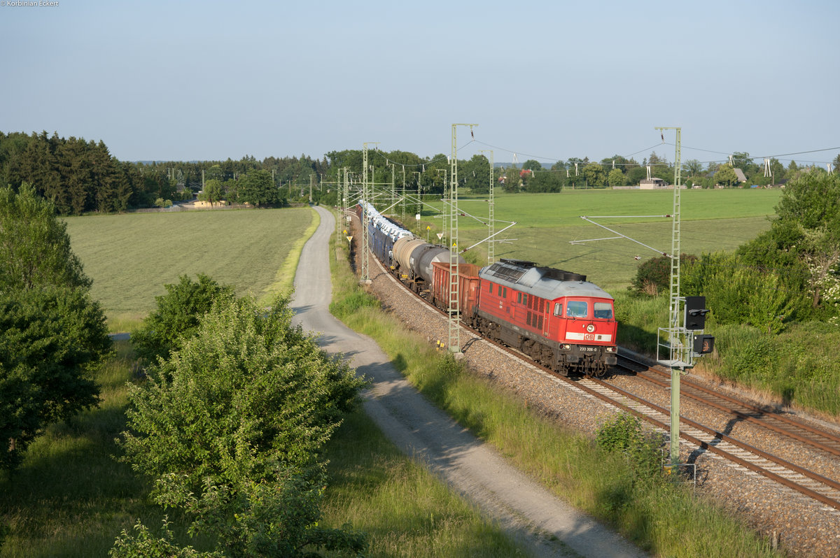 233 306-0 mit dem EZ 51602 von Zwickau nach Nürnberg Rbf bei Kornbach, 04.06.2018