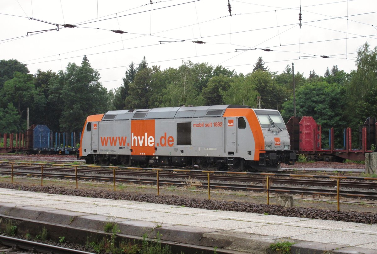 246 001-2 der HVLE steht am 02.August 2016 abgestellt in Torgau.