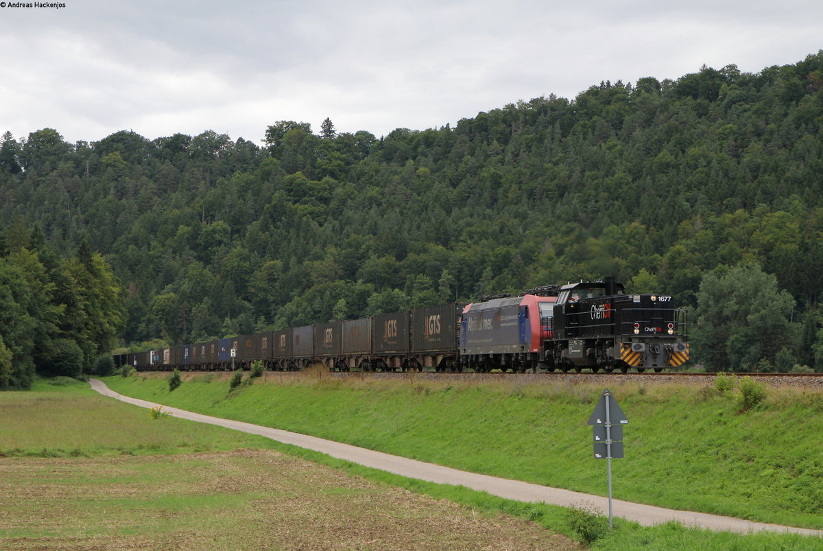 275 009-9 und Re 482 022-1 mit DGS 40076 (Mendrisio-Mannheim Friedrichsfeld) bei Eyach 19.8.17