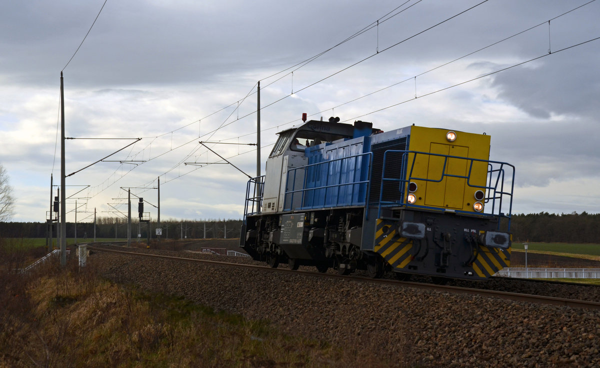 275 102 der Captrain rollte am 16.01.18 Lz durch Burgkemnitz Richtung Wittenberg.