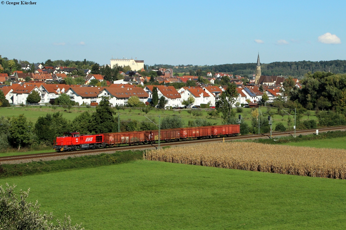 277 904 (AVG 468) mit dem DGZ 91223 (Bruchsal-Eppingen) bei Heidelsheim, 29.09.2015.