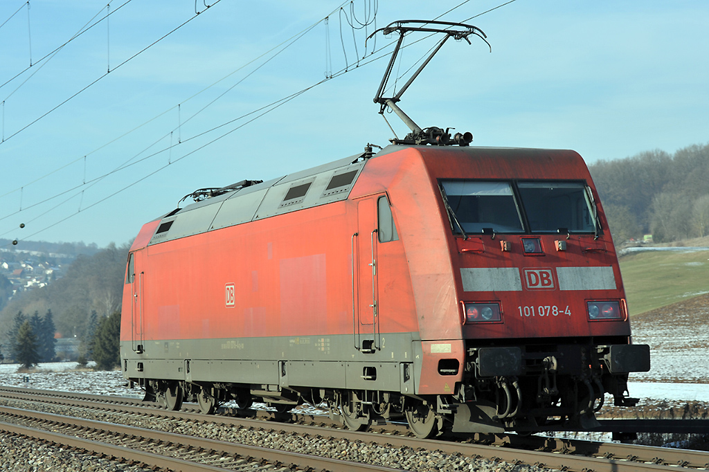 28.01.2017 Streckenabschnitt Uhingen 101 078-4,solo nach Stuttgart, 