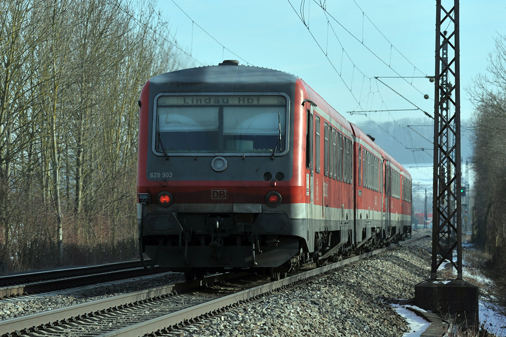 28.01.2017 Streckenabschnitt Uhingen 628 903 - auf dem Weg nach Lindau