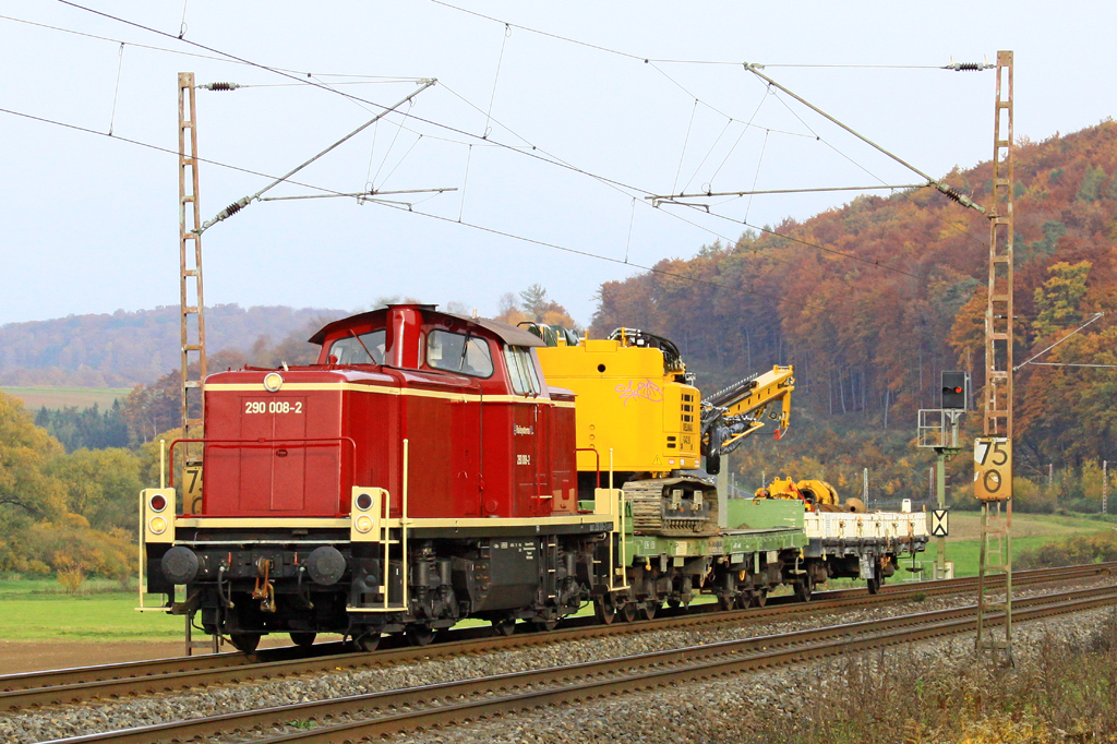 290 008-2 Railsystems am 30.10.2015  14:24 nördlich von Salzderhelden am BÜ 75,1 in Richtung Göttingen