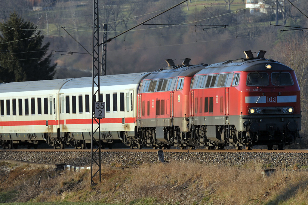 29.12.2016 Streckenabschnitt Uhingen 218 481-0 nach Oberstdorf