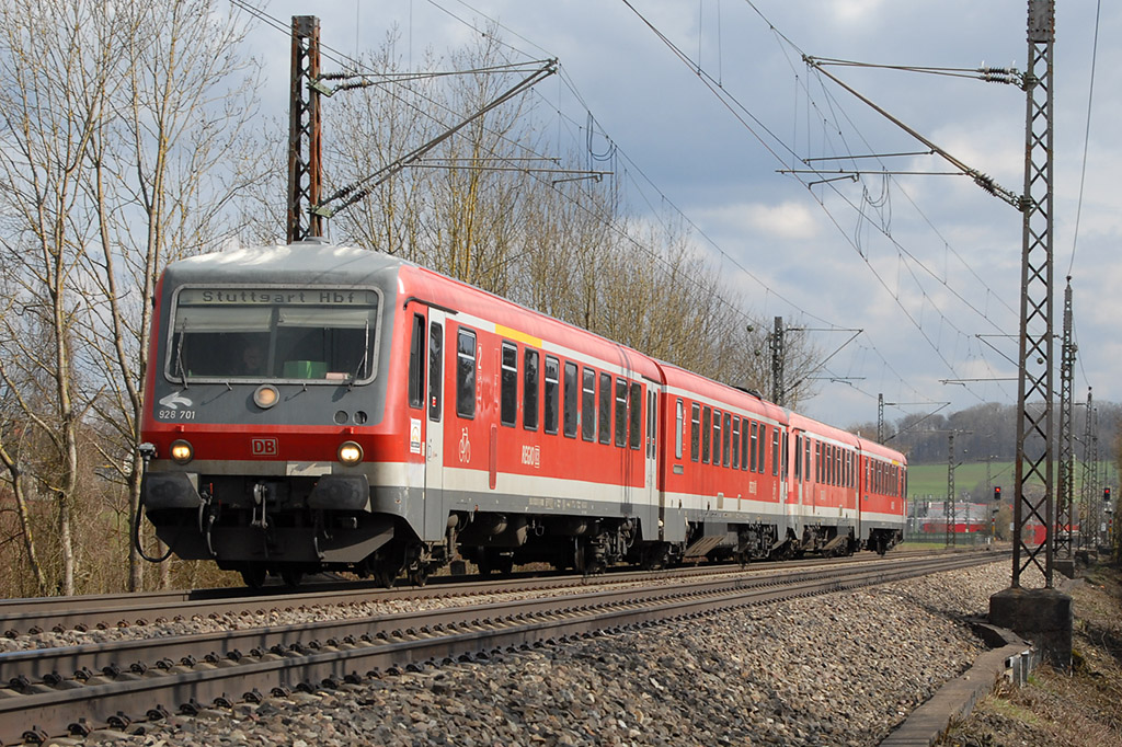 31.03.2018 Streckenabschnitt Uhingen 928 701-2 als IRE 4222