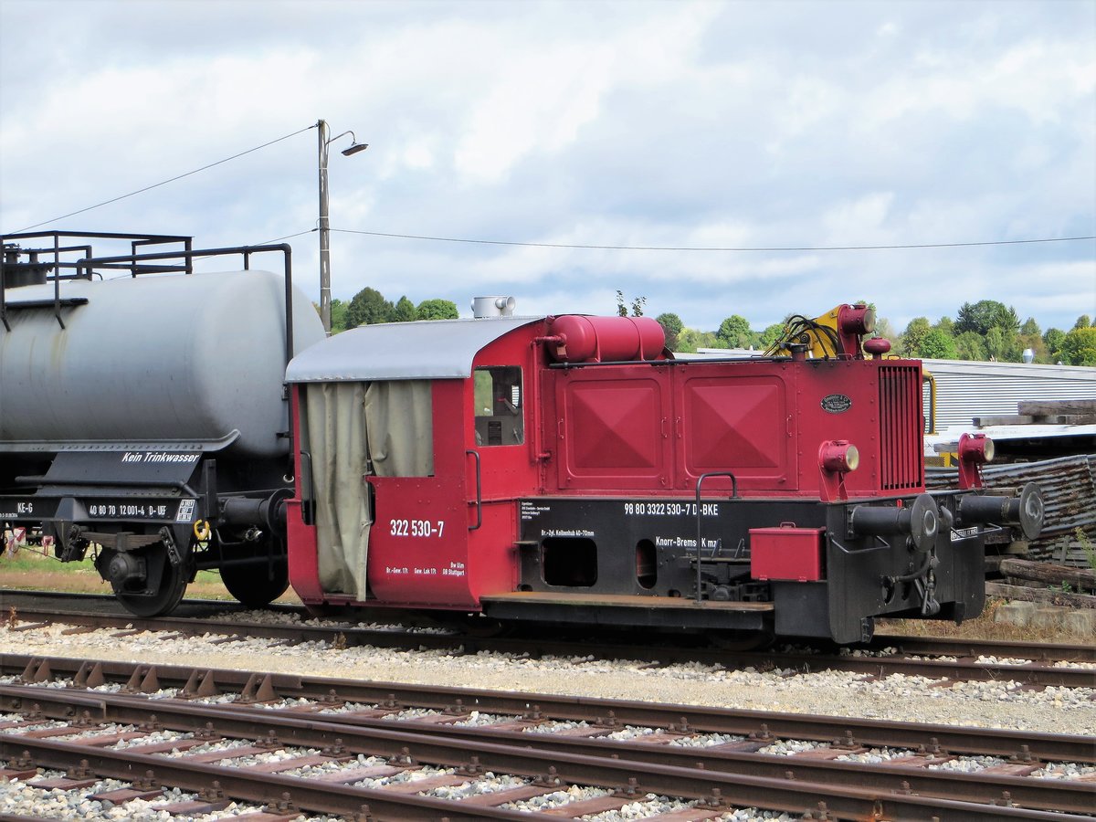 322 530-7 am 12.09.2017 im Bahnhof Gerstetten (Köf II - Gmeinder Bj. 1959)