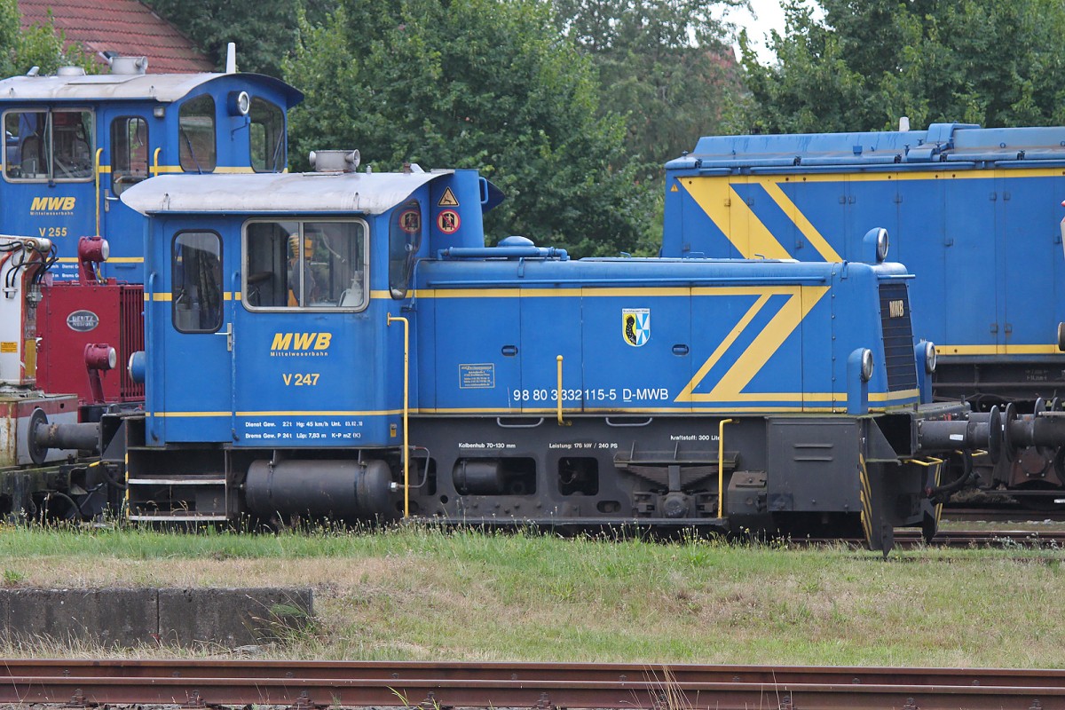 332 115 bzw. MWB V247 stand am 30.7.13 in Bremervörde abgestellt.