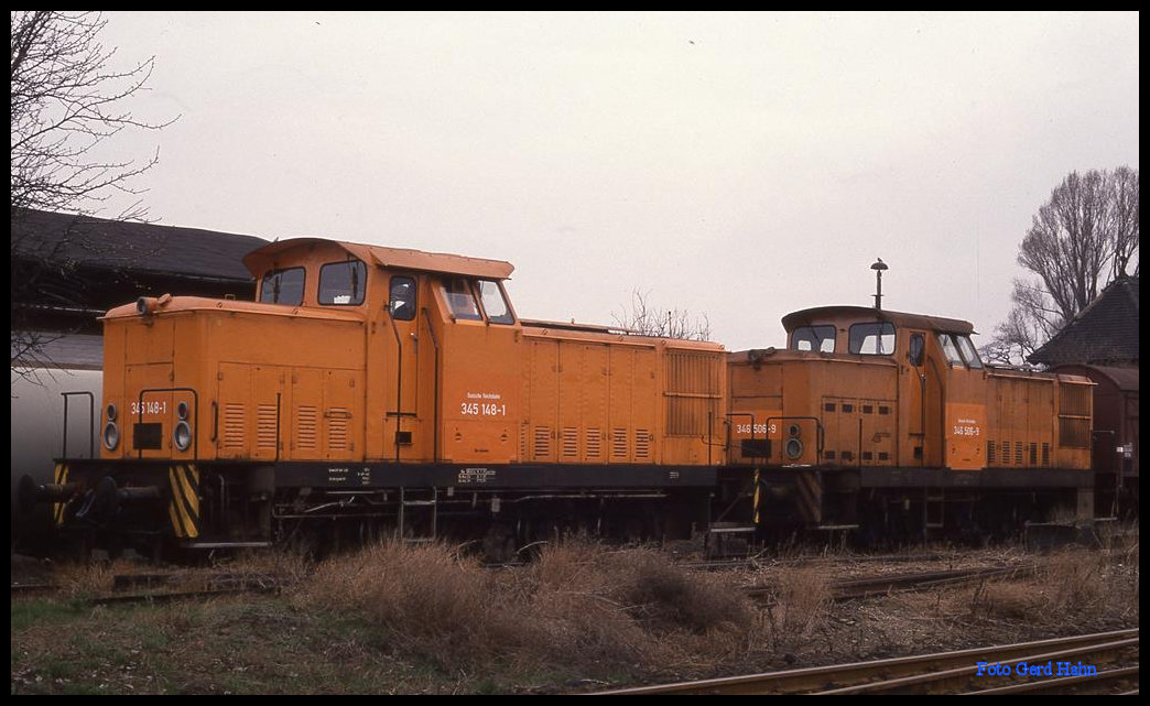 345148 und 346506 am 21.3.1992 im BW Staßfurt.