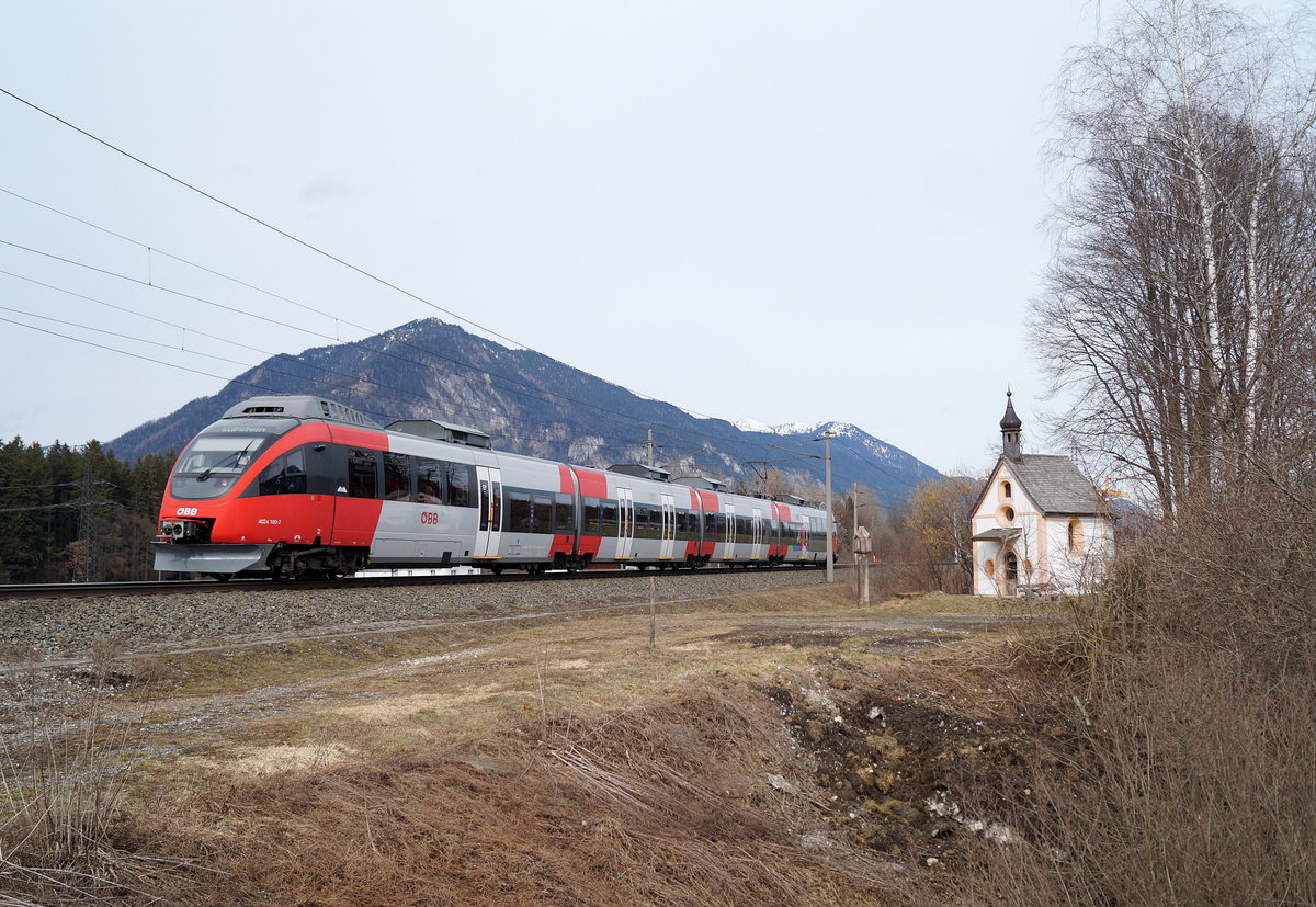 4024 100 als S 1 (Telfs-Pfaffenhofen - Kufstein) bei Brixlegg, 09.03.2019.