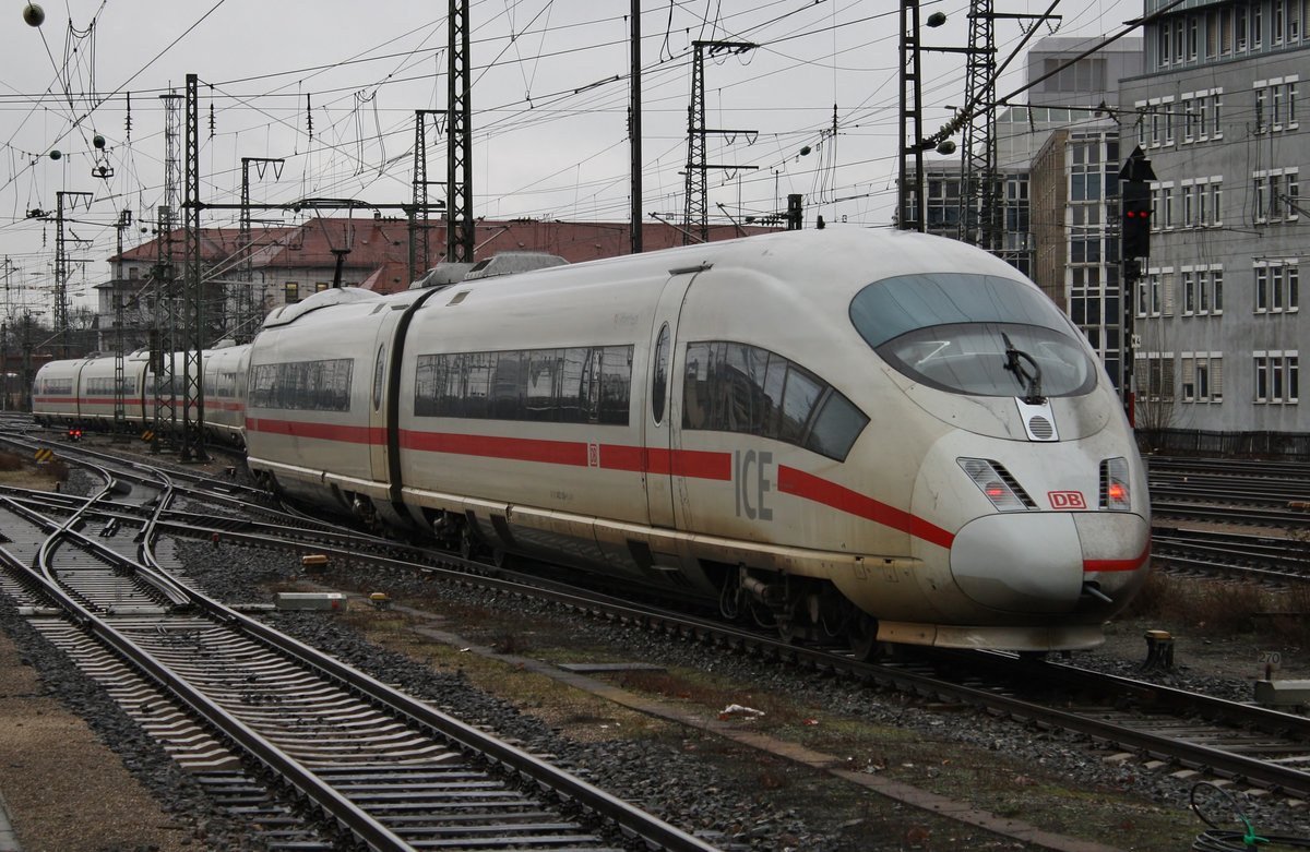 403 534-1  Offenburg  fährt am 28.12.2017 als ICE724 von München Hauptbahnhof nach Essen Hauptbahnhof aus dem Nürnberger Hauptbahnhof aus.