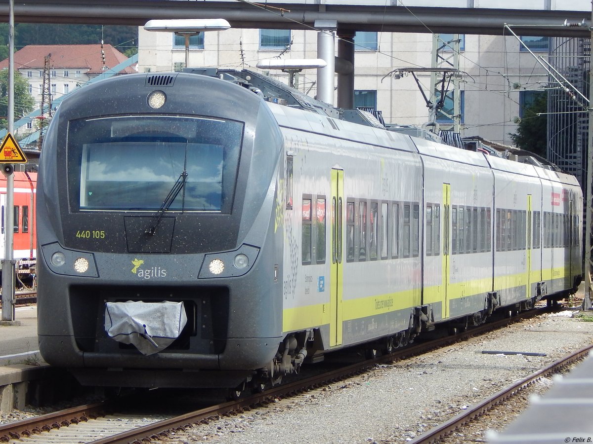 440 105 der agilis Eisenbahngesellschaft in Ulm am 19.06.2018
