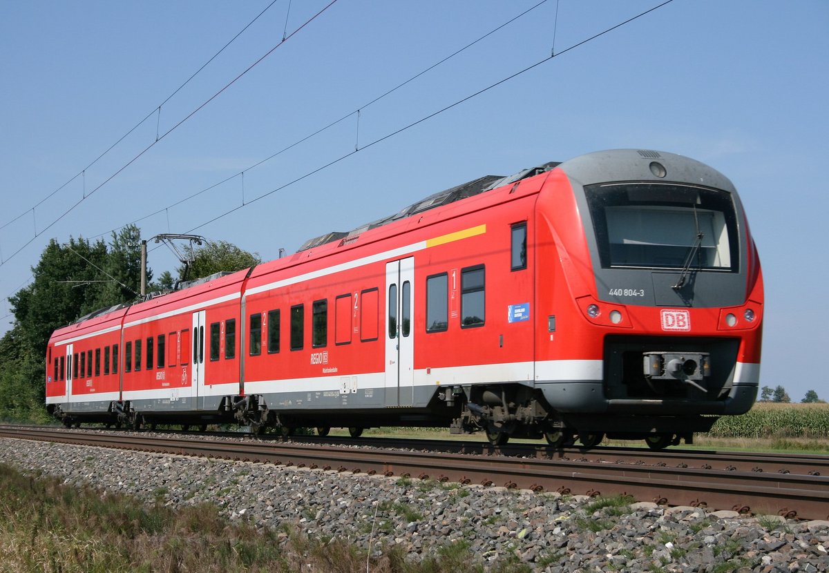 440 804 als RB 58120 (Treuchtlingen–Würzburg Hbf) am 07.09.2016 zwischen Muhr am See und Triesdorf