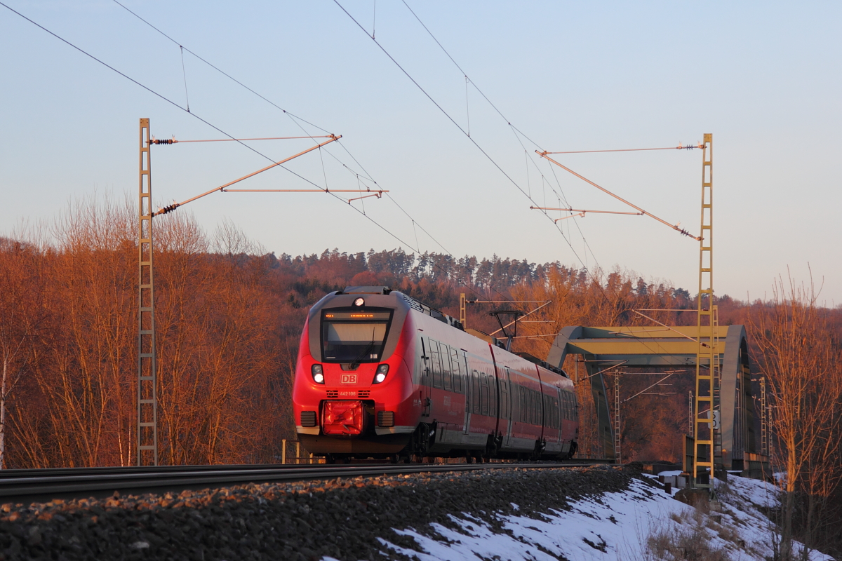 442 106 DB Regio bei Unterlangenstadt am 26.01.2017.