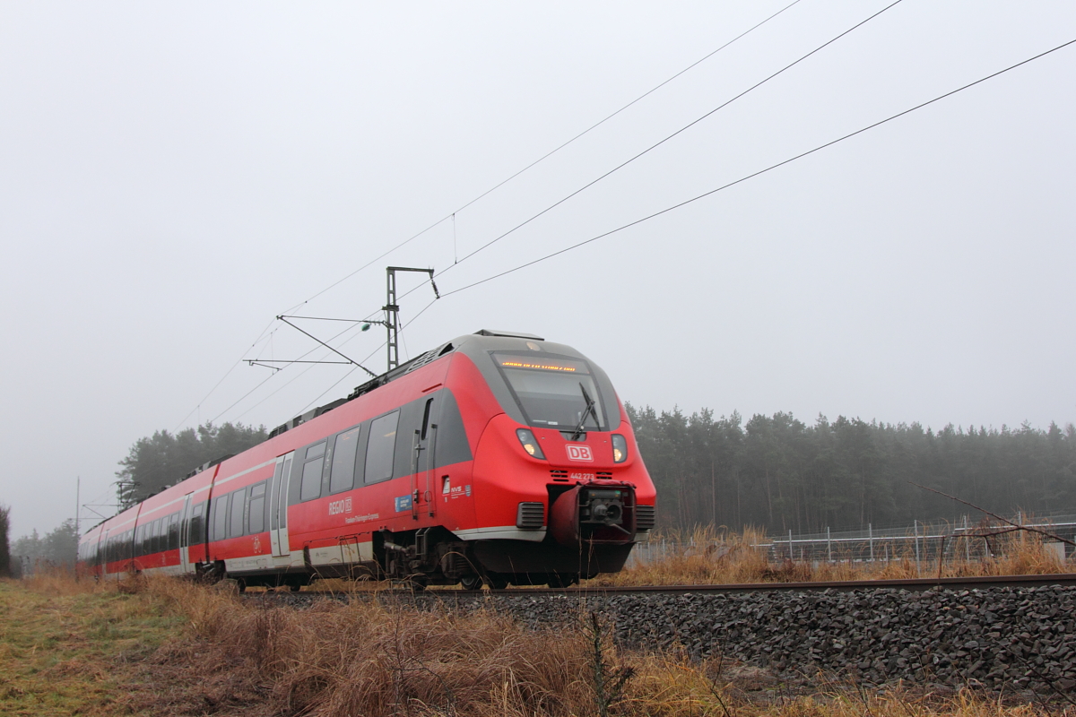 442 273 DB Regio bei Ebersdorf/ Coburg am 23.12.2016.