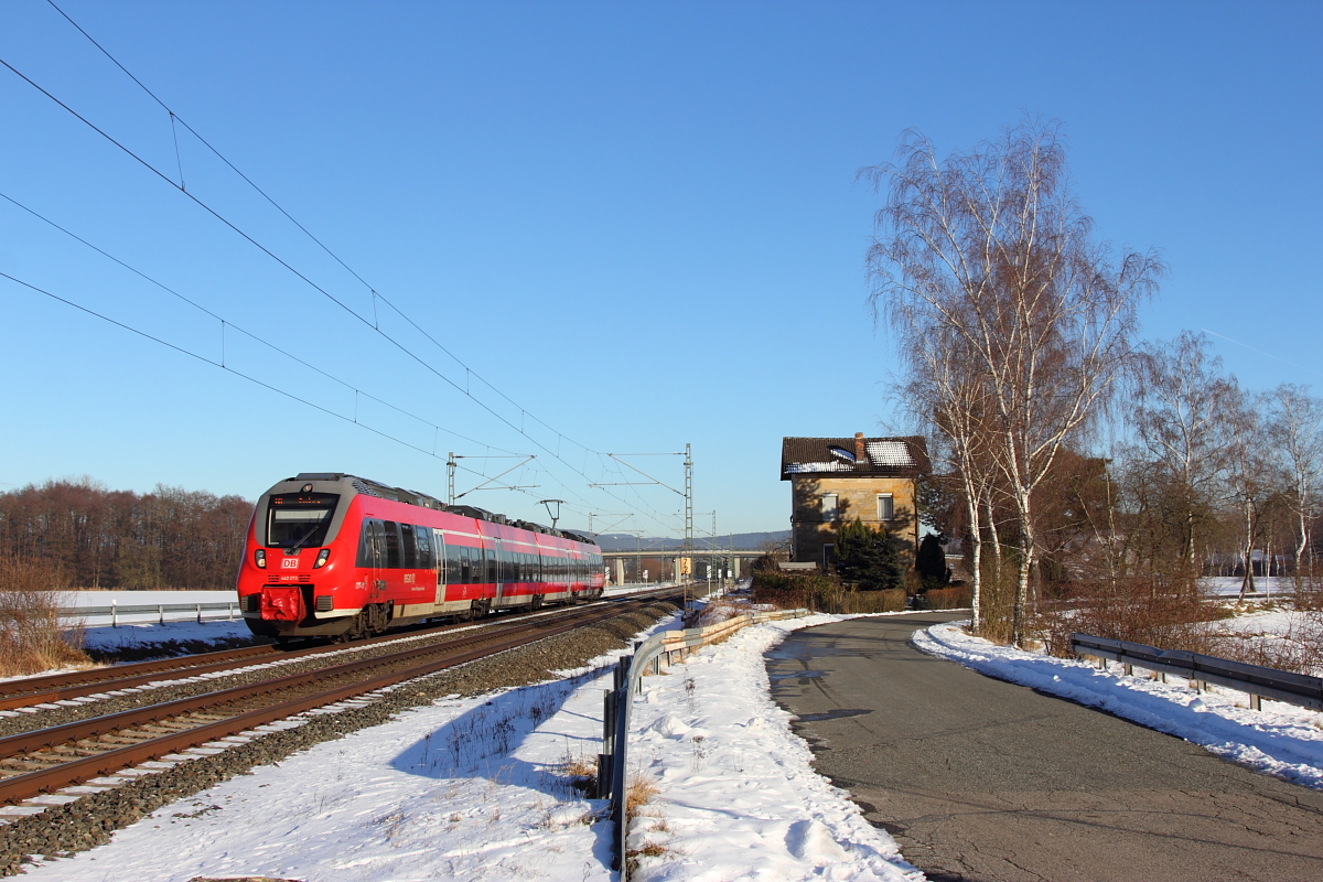 442 273 DB Regio bei Oberlangenstadt am 20.01.2017.