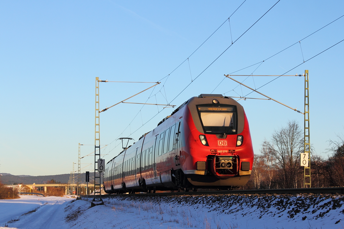 442 275 DB Regio bei Oberlangenstadt am 19.01.2017.