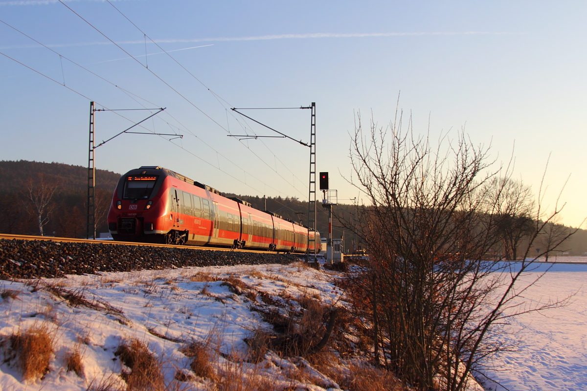442 305 DB Regio bei Unterlangenstadt am 26.01.2017.