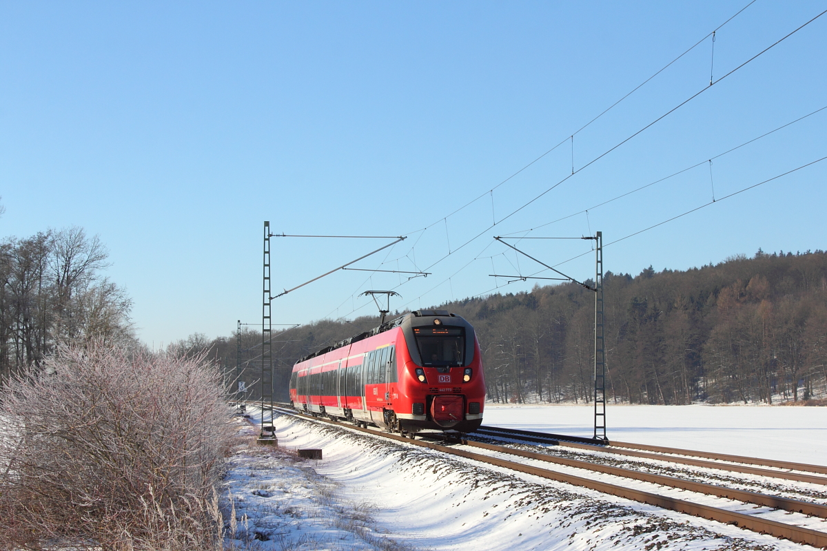 442 773 DB Regio bei Oberlangenstadt am 06.01.2017.