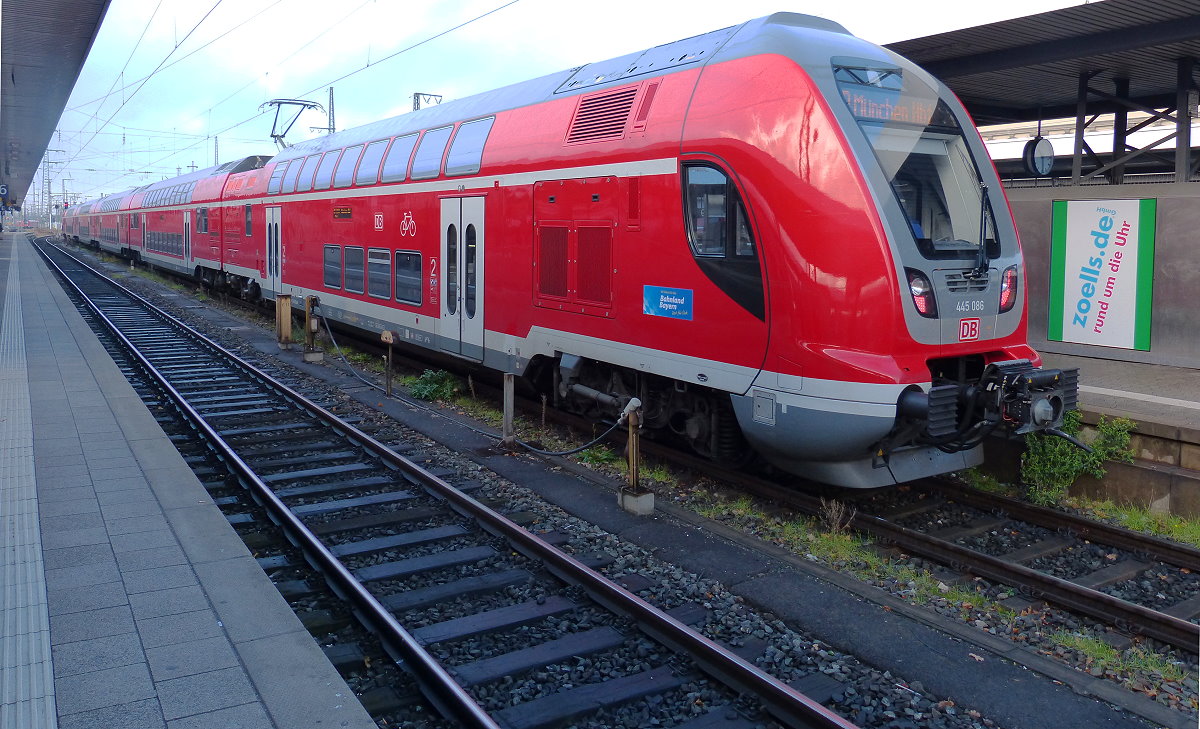 445 086 RE nach München in Nürnberg Hbf 11.11.2018