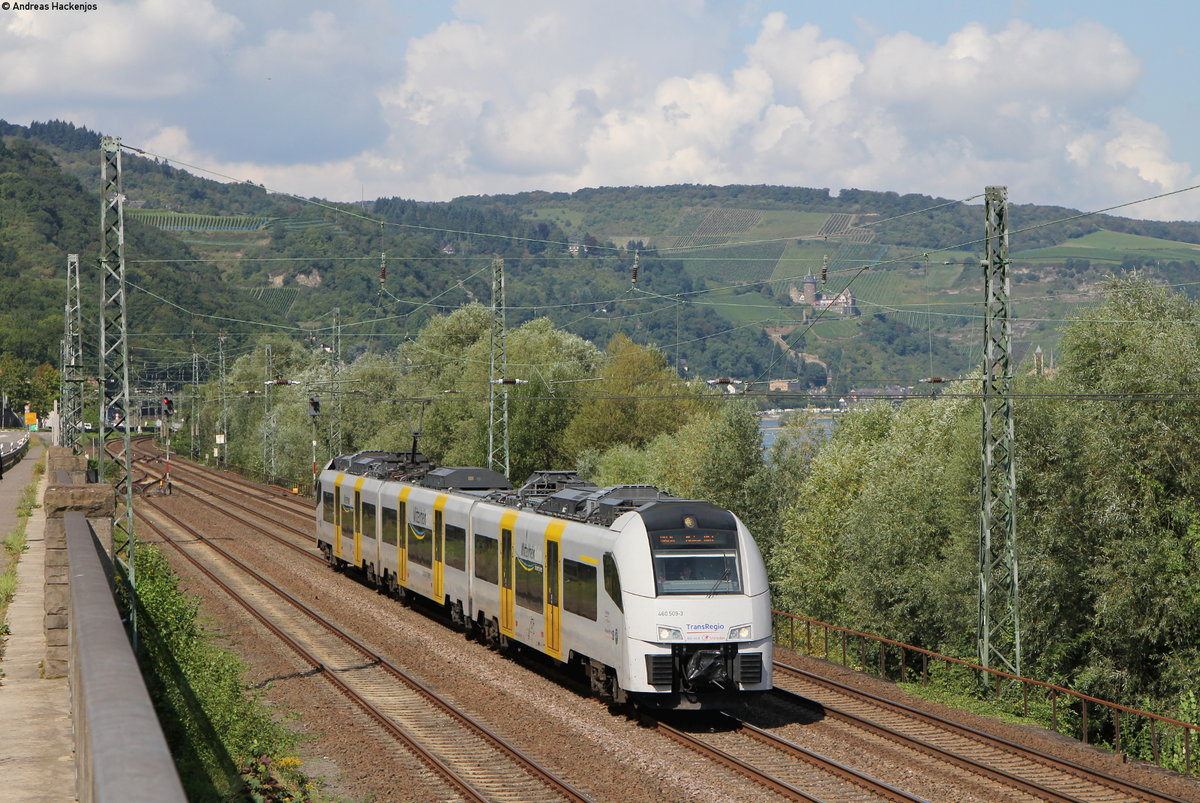 460 009-4  als RB 25419 (Köln Messe/Deutz-Mainz Hbf) bei Niederheimbach 3.9.17