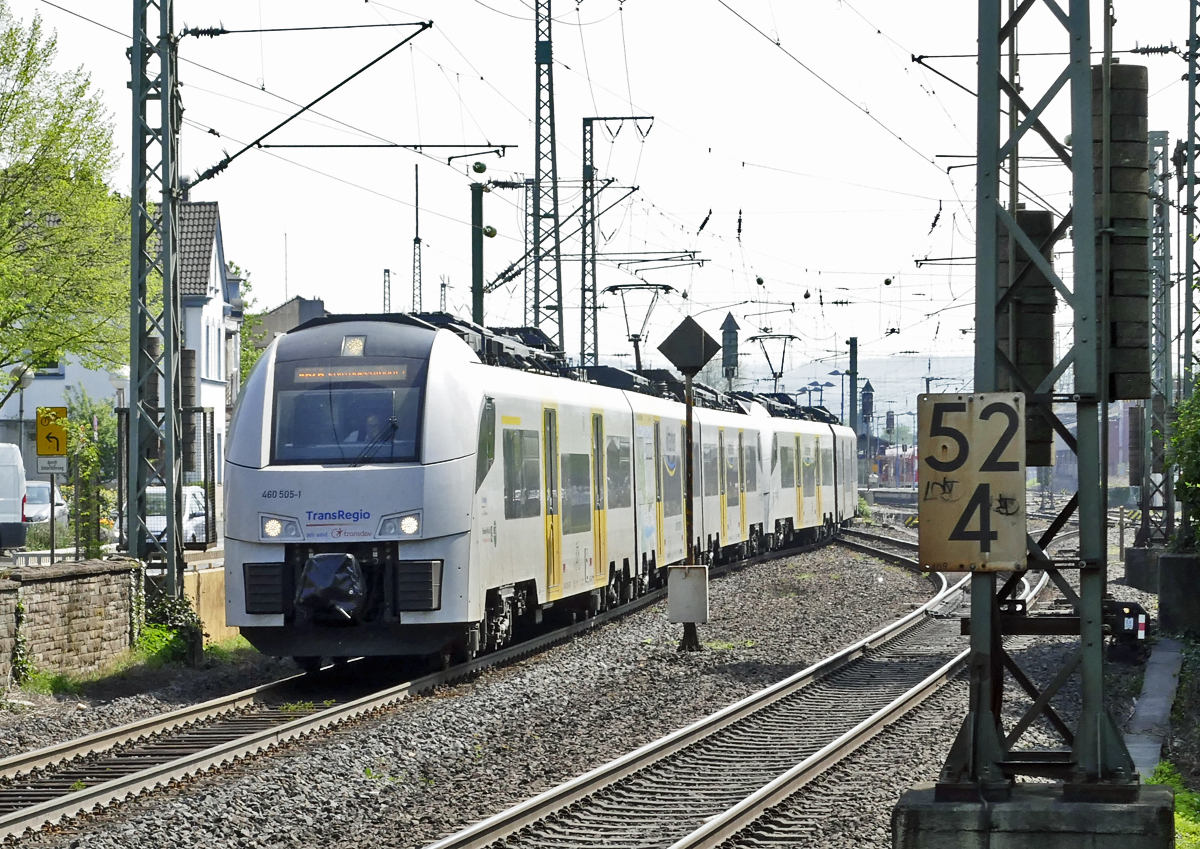 460 505-1 RB nach Köln verläßt den Bf Remagen - 21.04.2018