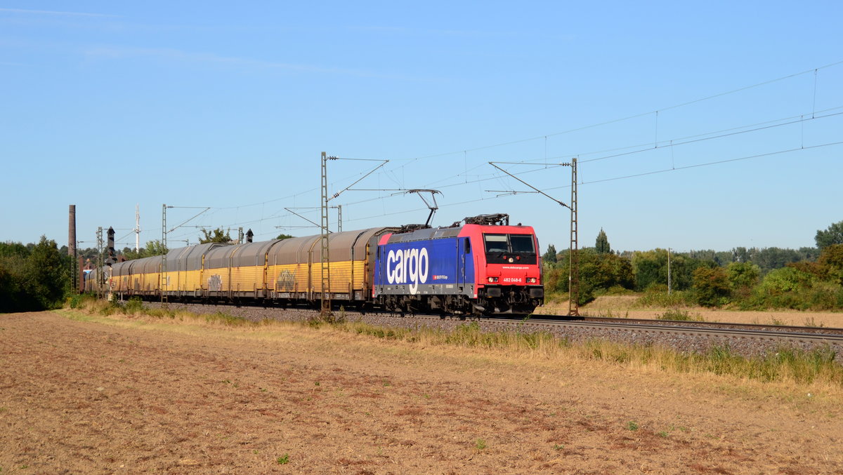 482 048 mit einem Ganzzug aus ARS-Hccrrs am 07.09.2016 kur hinter Elze(Han)