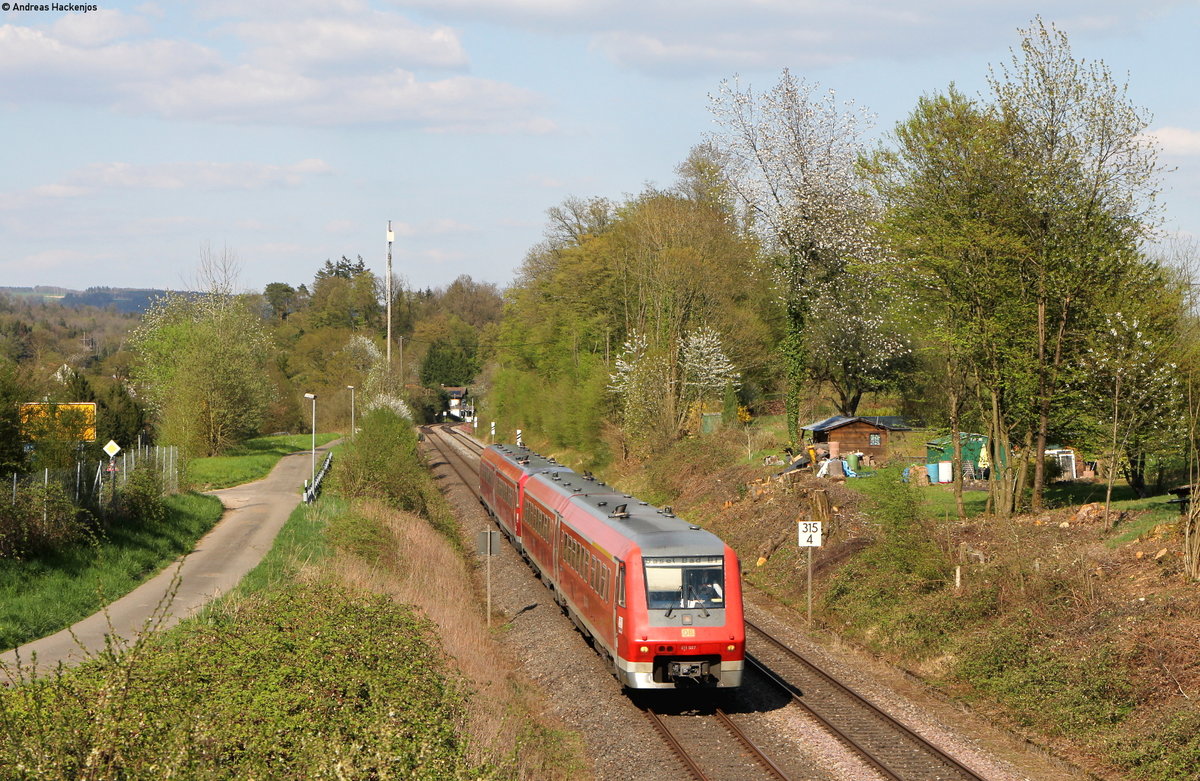 611 007-5 und 611 031-6 als IRE 3048 (Ulm Hbf-Basel Bad Bf) bei Hauenstein 17.4.18