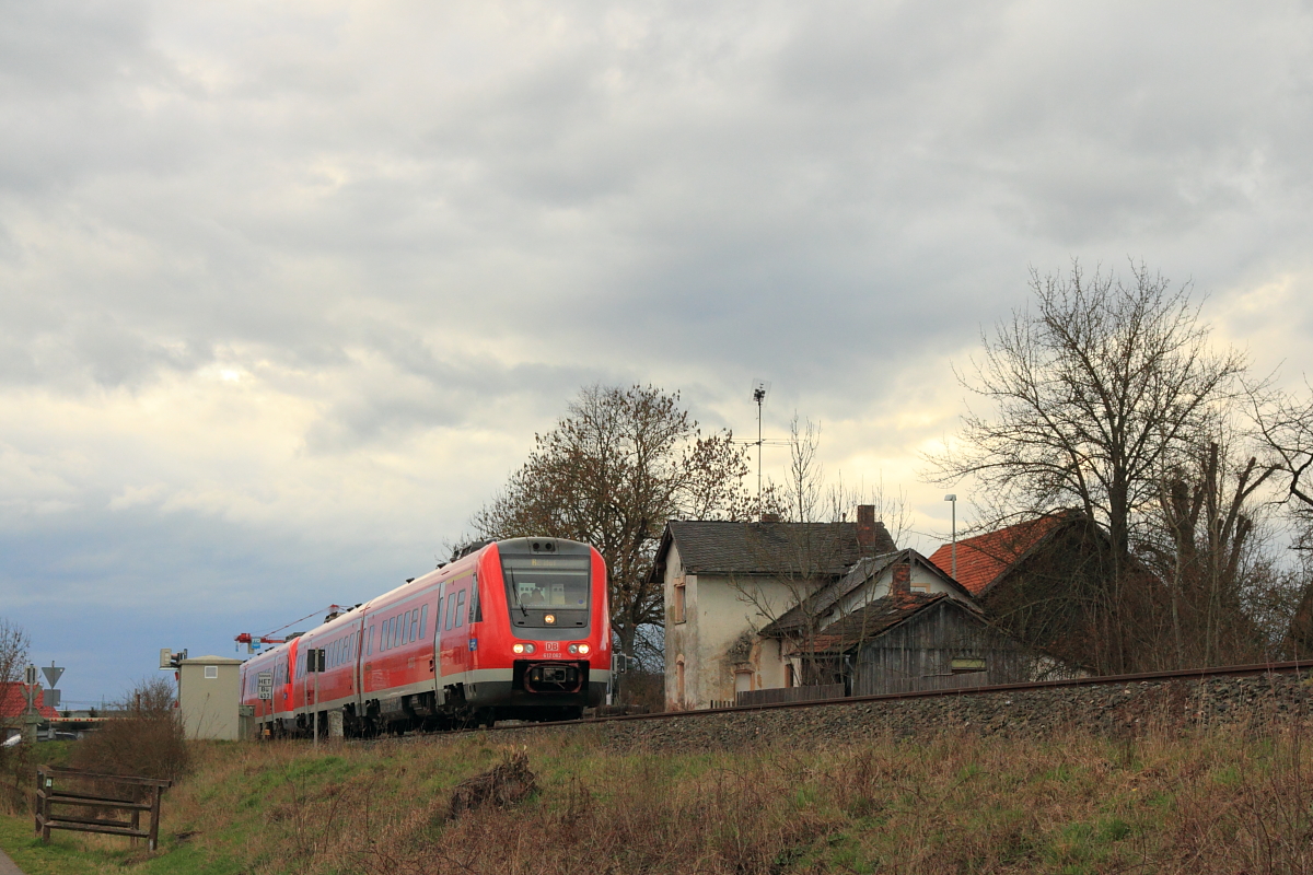 612 062 DB Regio bei Horb am Main am 28.03.2016.