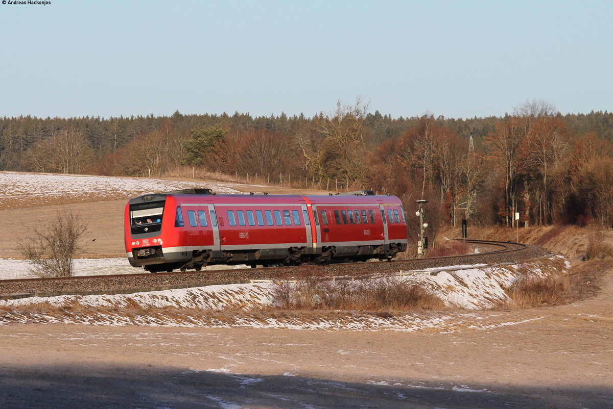 612 108-0 als IRE 3207 (Neustadt(Schwarzw)-Donaueschingen) bei Löffingen 15.2.17