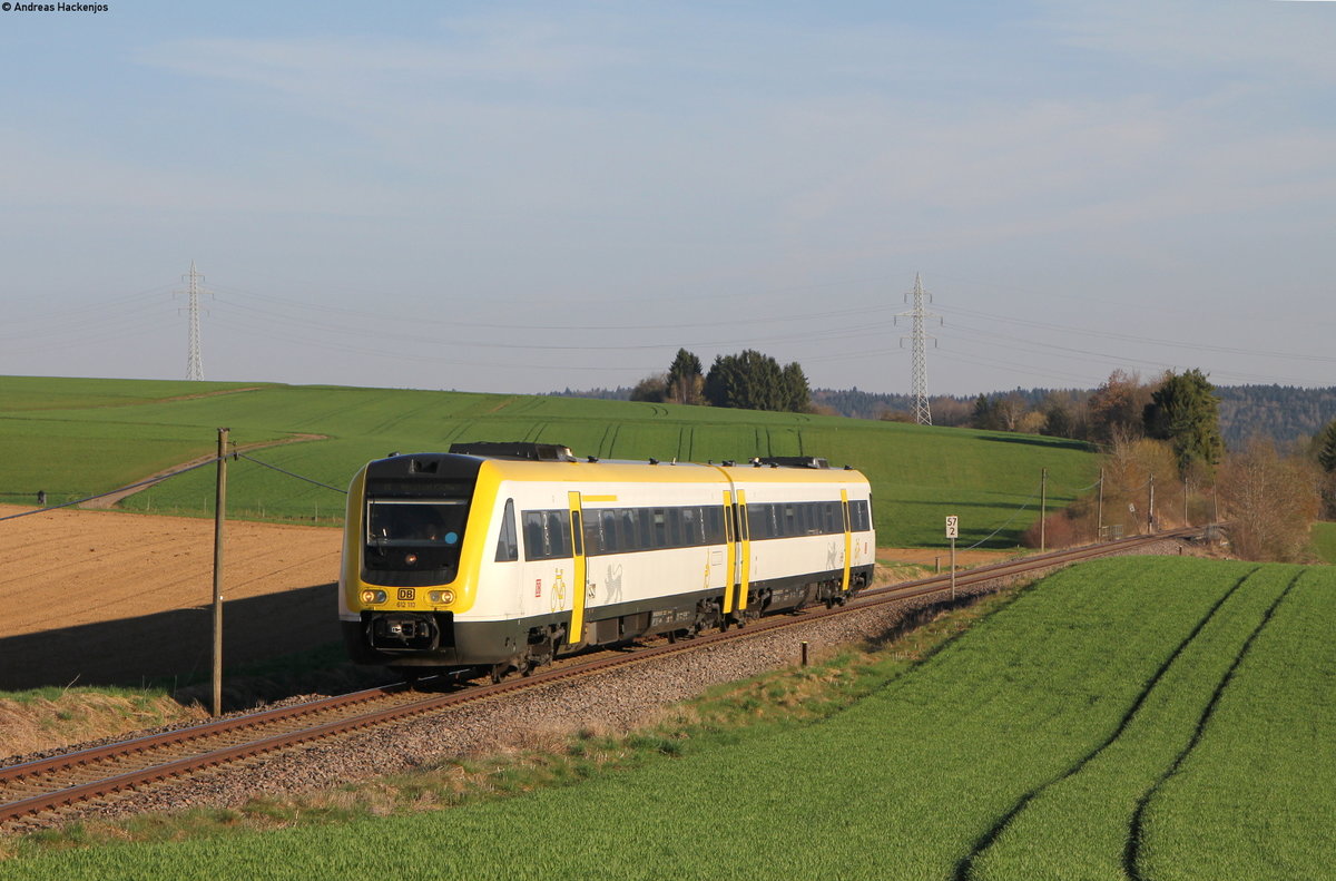 612 110-6 als RE 26383 (Villingen(Schwarzw)-Neustadt(Schwarzw)) bei Bachheim 18.4.18