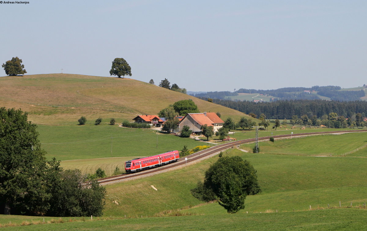 612 138-7 als RE 3286 (Augsburg Hbf-Lindau Hbf) bei Heimhofen 21.8.18