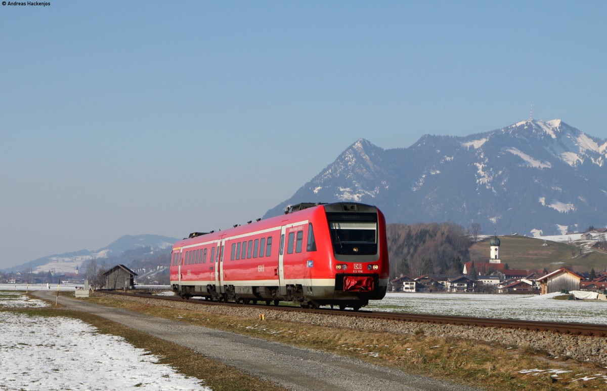 612 156-9 als RE 3390 (Augsburg Hbf-Oberstdorf) bei Altstädten 9.3.16