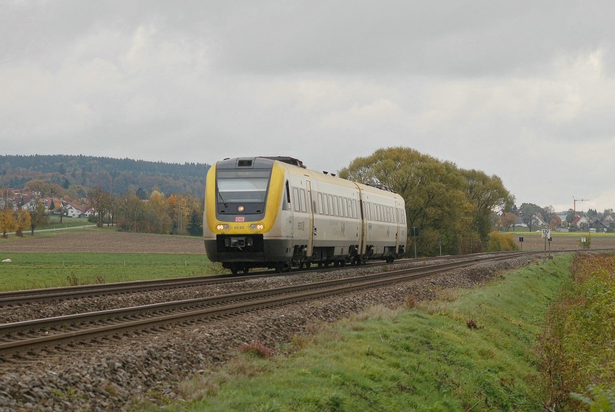 612 612 als RB, Aulendorf - Ulm Hbf, in Schweinhausen. 23.10.2015