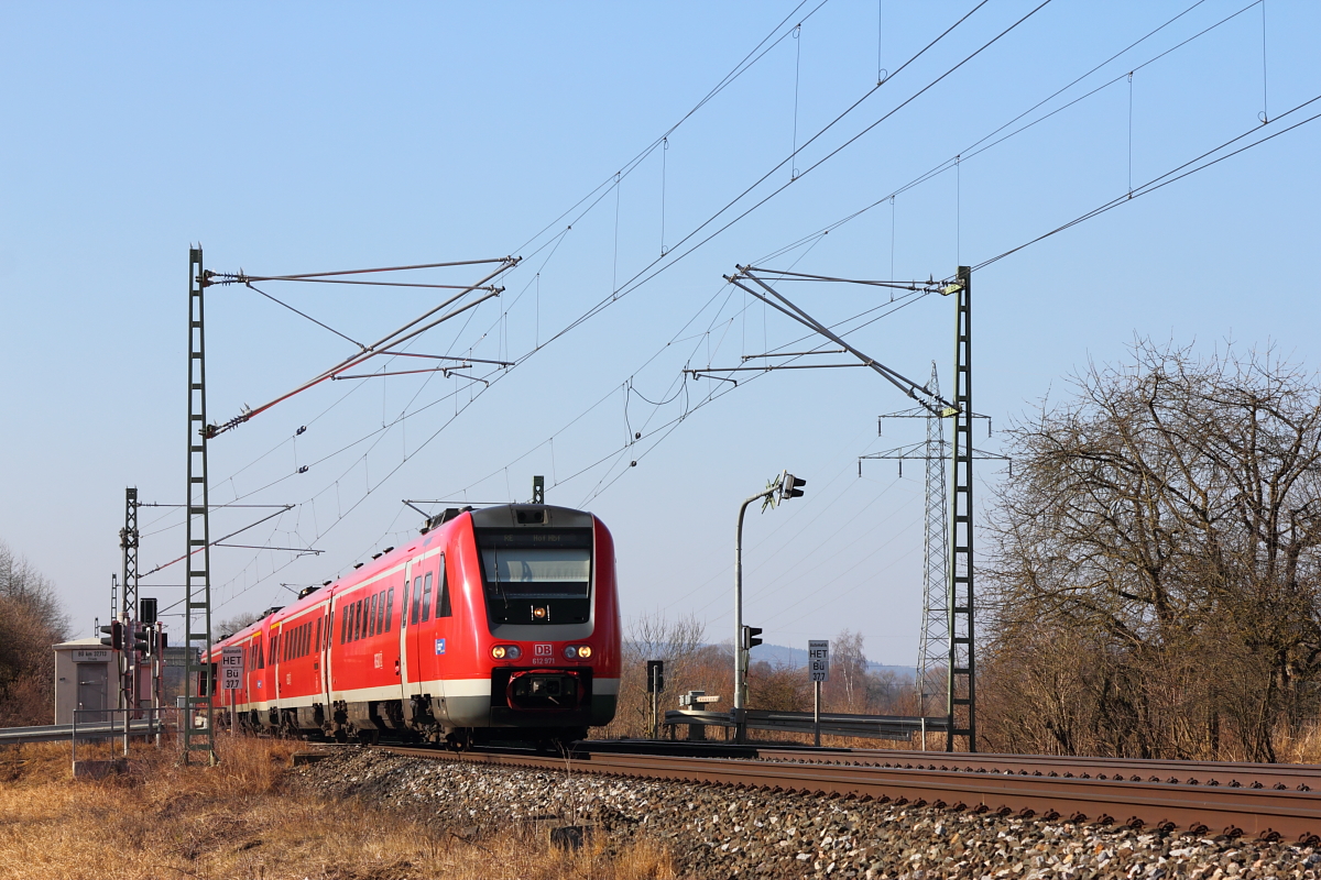 612 971 DB Regio bei Trieb am 13.02.2017.