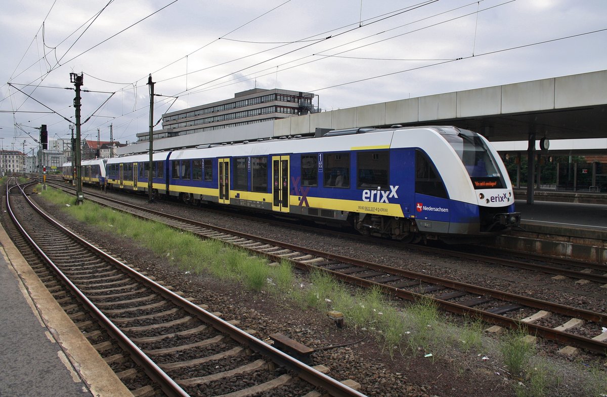 622 207-8 und 622 702-8 erreichen am 5.8.2017 als RE10 (erx83472) von Bad Harzburg den Hannoverschen Hauptbahnhof.