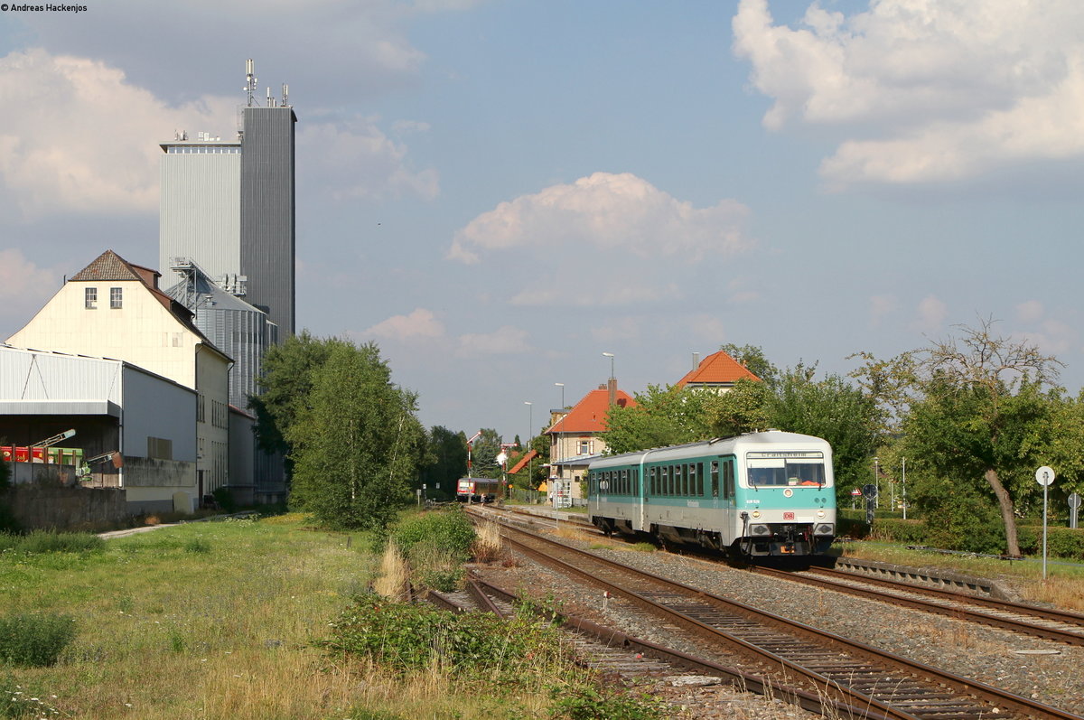 628 526-5/628 436-7 als RE 4389 (Aschaffenburg Hbf-Crailsheim) in Schrozberg 24.7.18